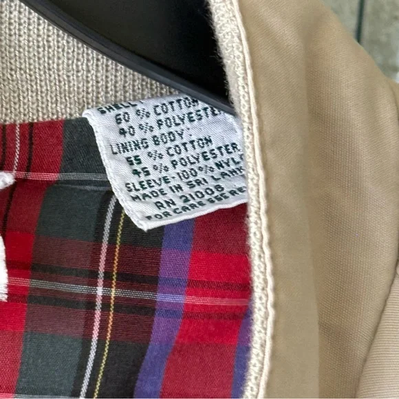 *VINTAGE* IZOD LACOSTE Plaid Lined Full Zip khaki Jacket - Size Large - Picture 9 of 10